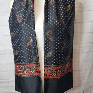 Mens Vintage British Mod Style Navy Paisley Dress Neck Scarf 58 x 8" Unisex Mod